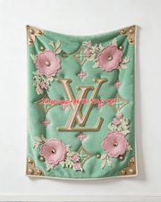LV Floral Trunk Blanket Mint Garden Monogram Throw IMG_3599
